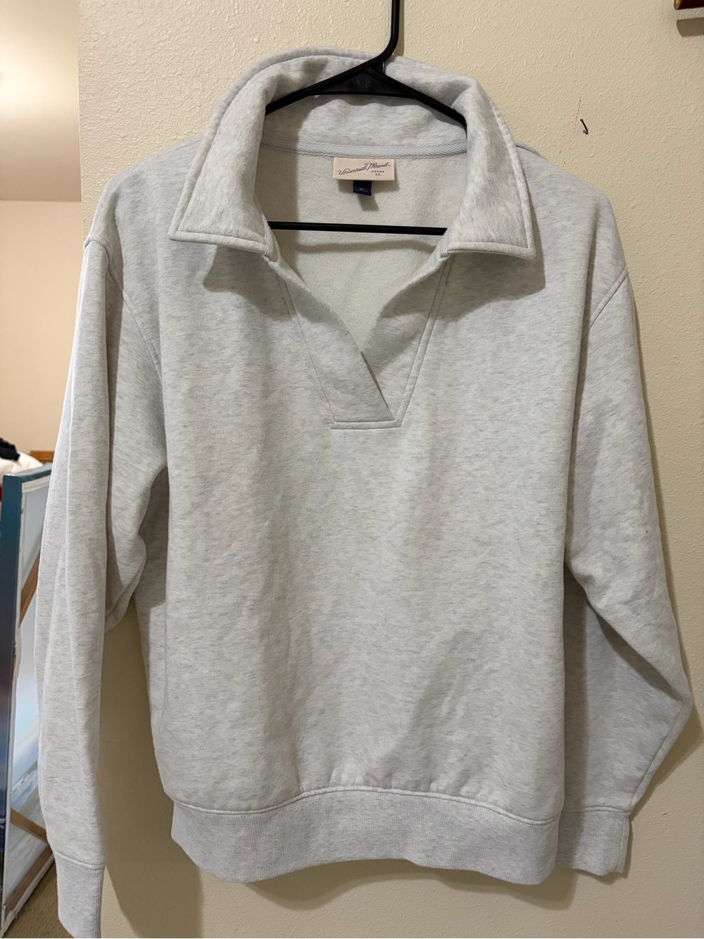 Universal Thread Light Gray Collared Pullover